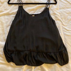 NWT Gap Double strap black ruffle tank top size 6
